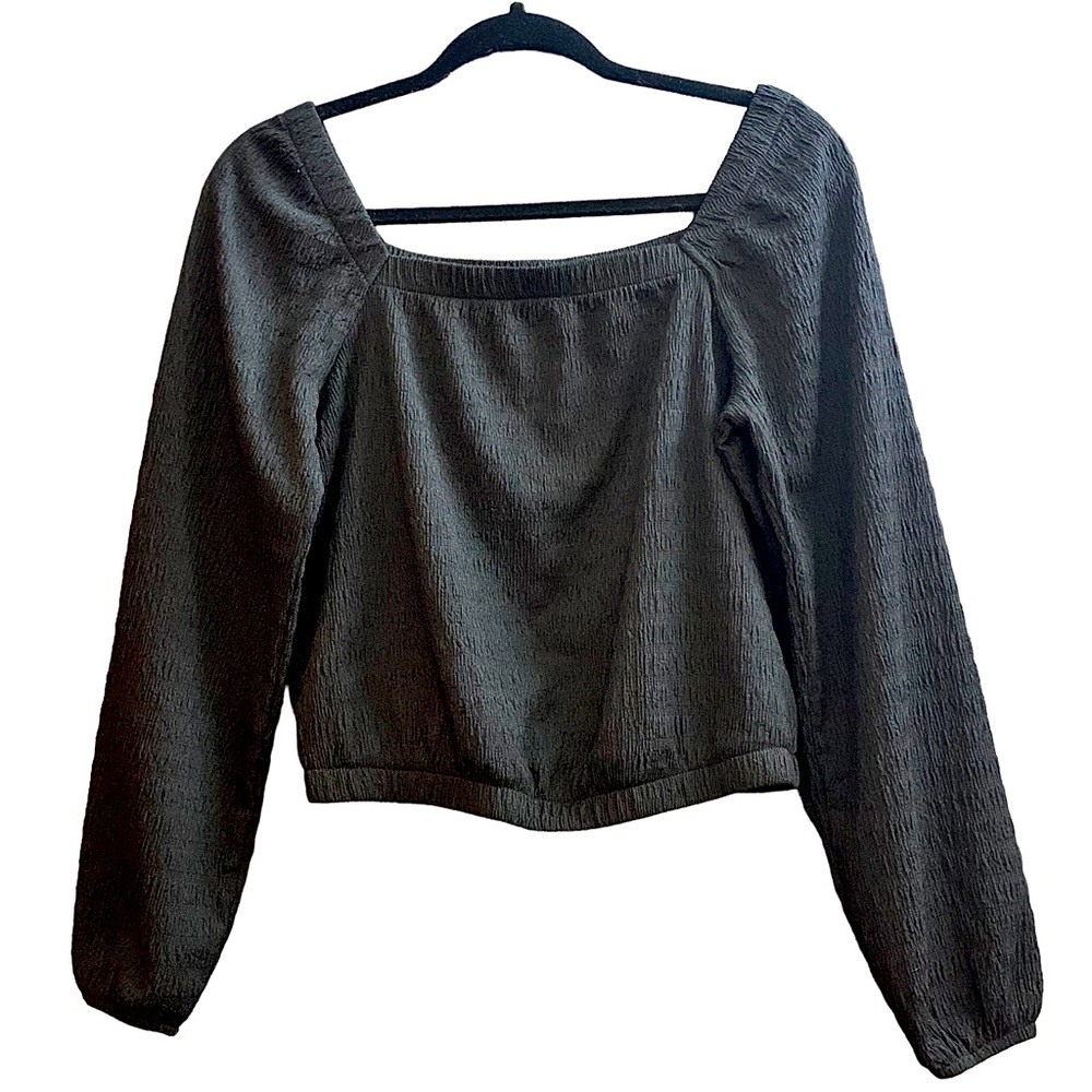 IZ Byer Square Neck Bubble Sleeve Top